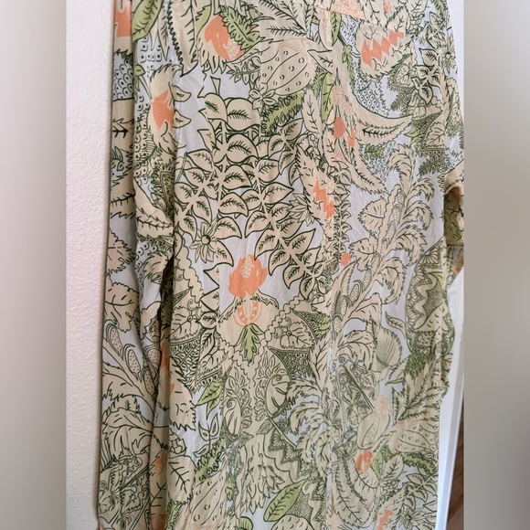 JW Anderson Asymmetric Shirt Dress Pale Blue Green Floral Size US 10 EUC - Picture 7 of 12